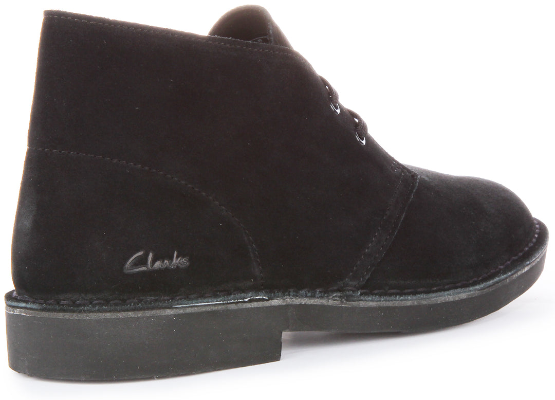 Clarks Originals Desert Boot Evo Stivaletto stringato in pelle scamosciata da uomo in camoscio nero