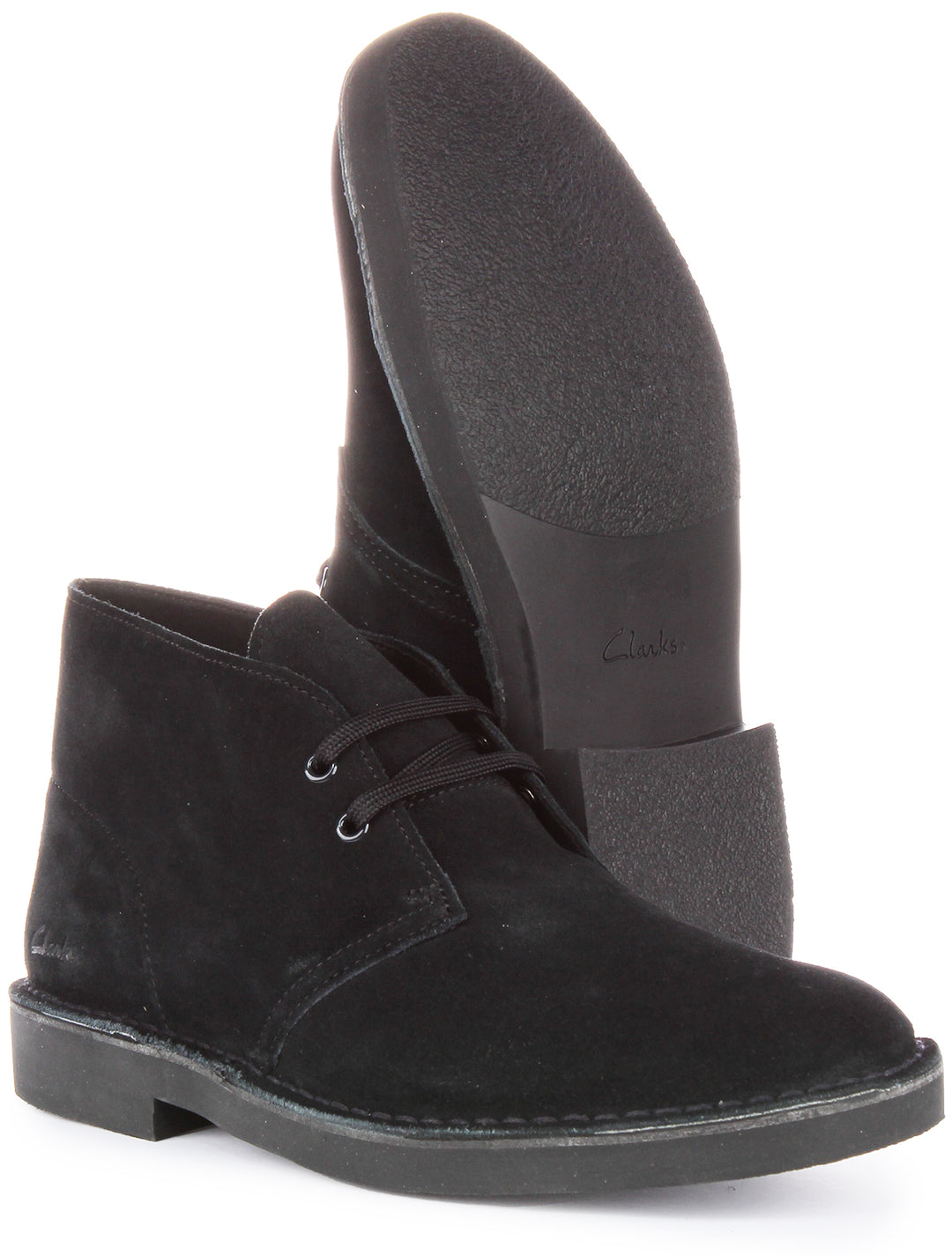 Clarks Originals Desert Boot Evo Stivaletto stringato in pelle scamosciata da uomo in camoscio nero