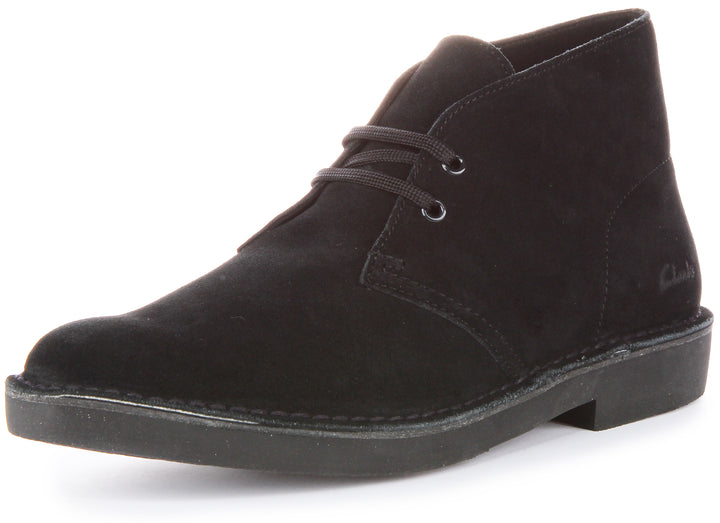 Clarks Originals Desert Boot Evo Stivaletto stringato in pelle scamosciata da uomo in camoscio nero