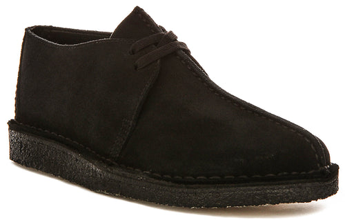Clarks Originals Desert Trek In Black Suede For Men