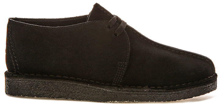Clarks Originals Desert Trek In Black Suede For Men