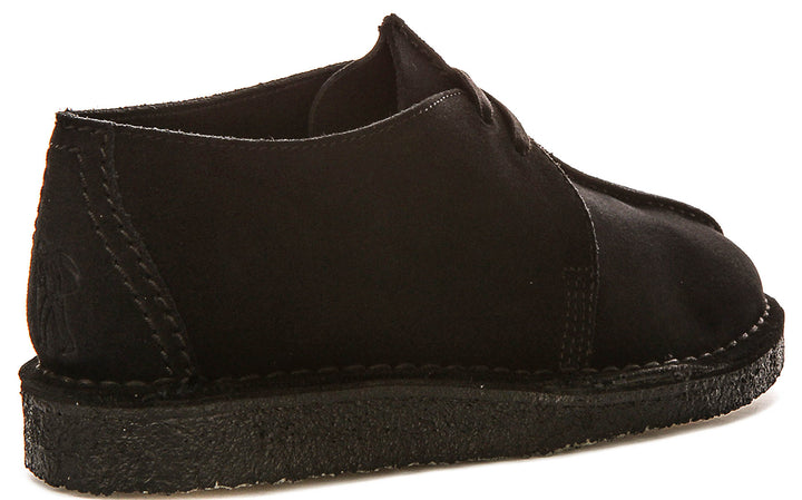 Clarks Originals Desert Trek In Black Suede For Men