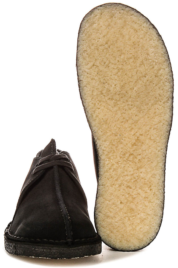 Clarks Originals Desert Trek In Black Suede For Men