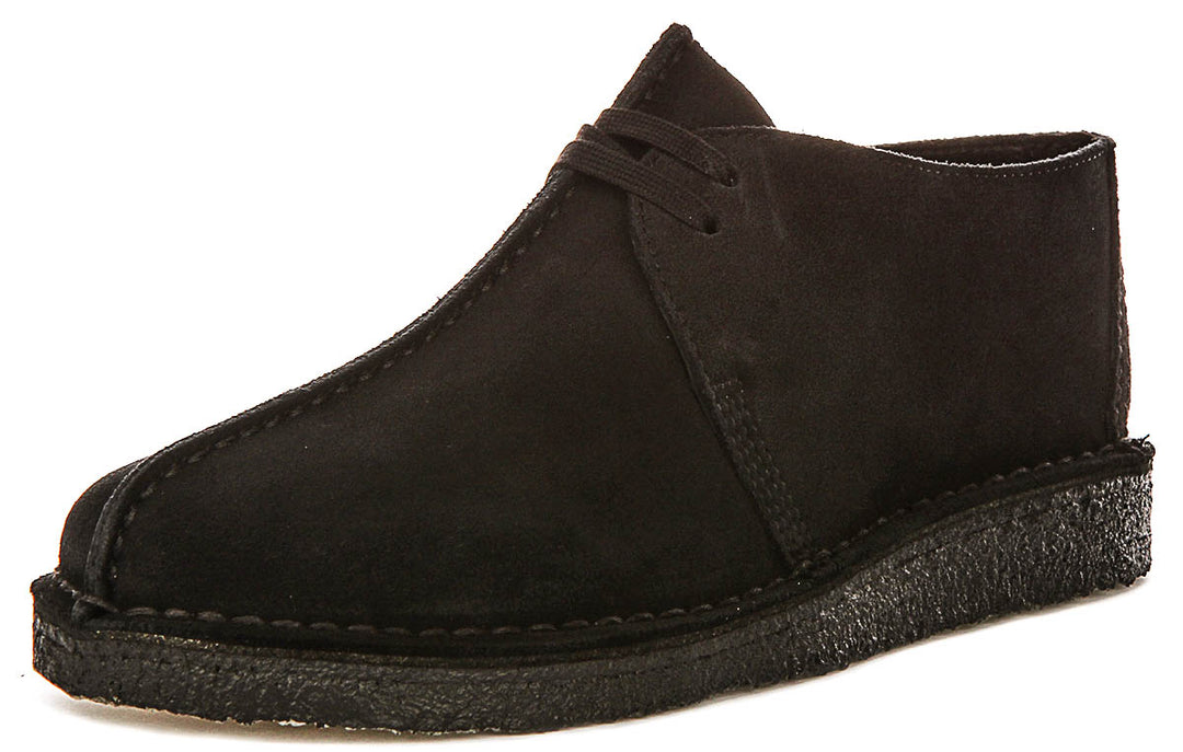 Clarks Originals Desert Trek In Black Suede For Men