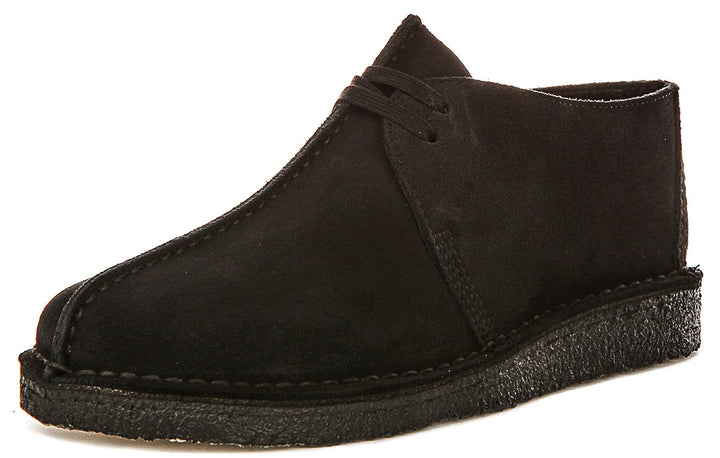 Clarks Originals Desert Trek In Black Suede For Men