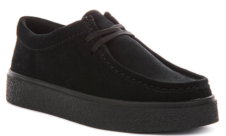 Clarks Boxbee Walla In Black Suede For Men