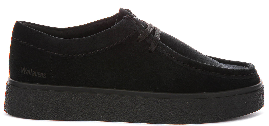 Clarks Boxbee Walla In Black Suede For Men