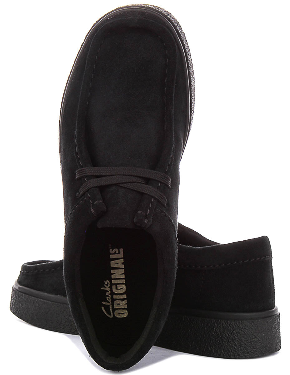 Clarks Boxbee Walla In Black Suede For Men
