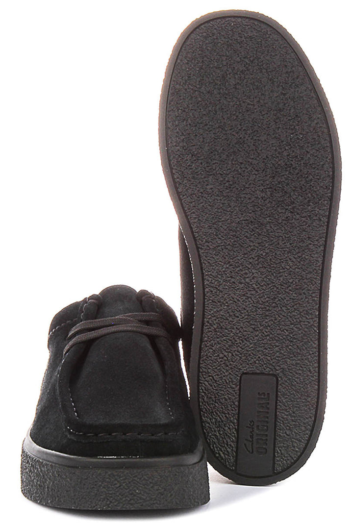 Clarks Boxbee Walla In Black Suede For Men
