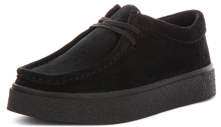 Clarks Boxbee Walla In Black Suede For Men