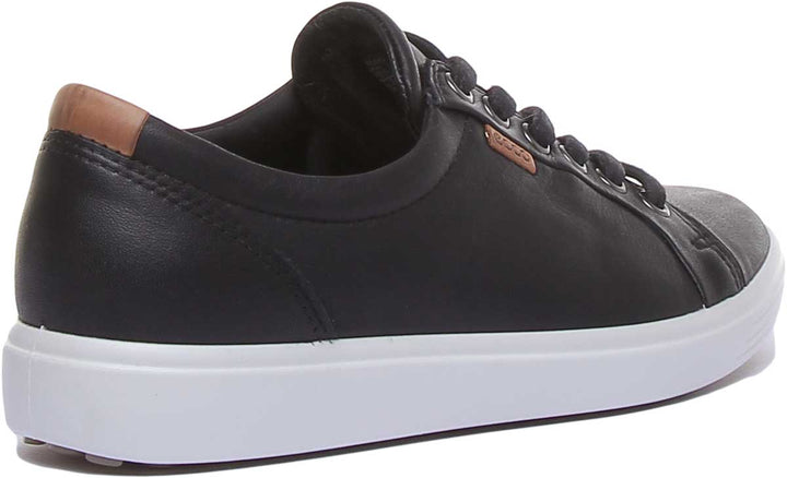 Ecco Soft 7 W Leichte Frauen Schnürung Turnschuhe Schwarz Weiß