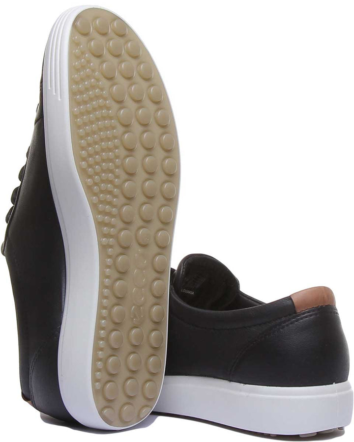 Ecco Soft 7 W Leichte Frauen Schnürung Turnschuhe Schwarz Weiß