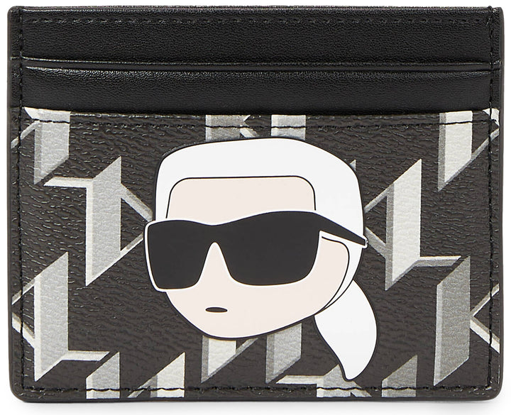 Karl Lagerfeld K Ikonik 2.0 CC Portafoglio sintetico da donna in nero bianco