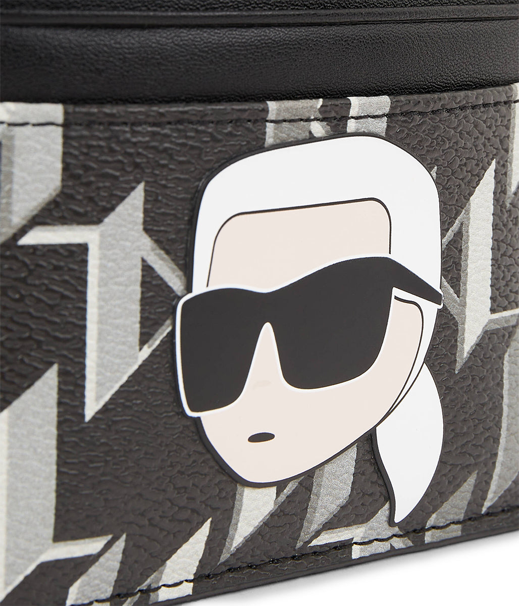 Karl Lagerfeld K Ikonik 2.0 CC Frauen Synthetik Bifold Kartenhalter Schwarz Weiß