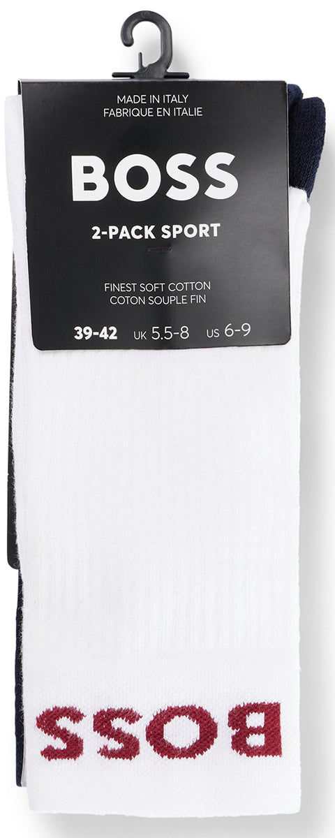 BOSS 2P Light Rib Socks in White for Men | UK BOSS 2P Light Rib Socks in White for Men | UK