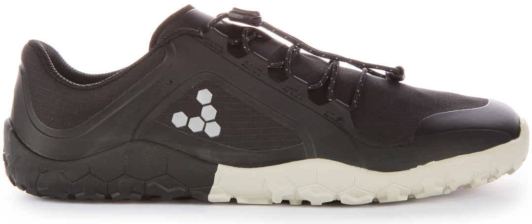 Vivobarefoot Primus Trail III All Weather FG Zapatillas de senderismo resistentes al agua para mujer en negro blanco