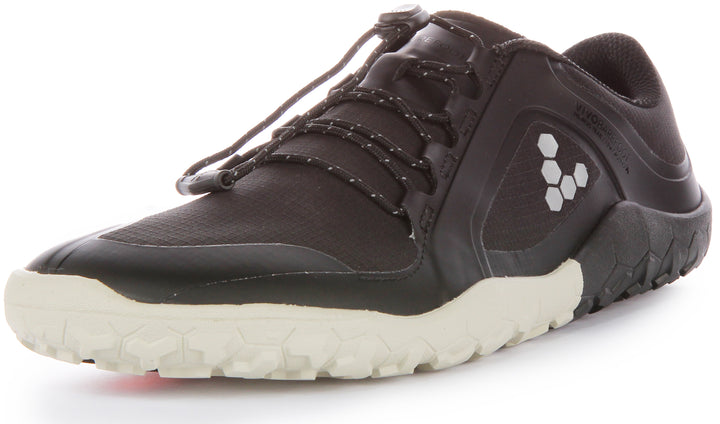 Vivobarefoot Primus Trail III All Weather FG Baskets de randonnée résistantes à l'eau pour femmes en noir blanc