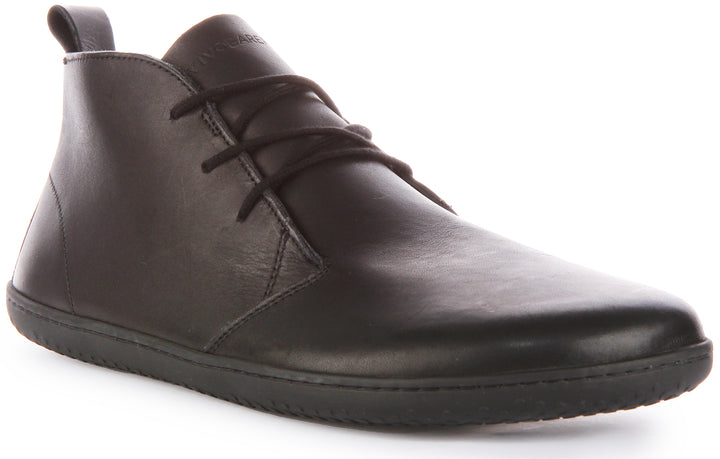 Vivobarefoot Gobi III Herren Schnürung Leder Stiefelette Schwarz Weiß