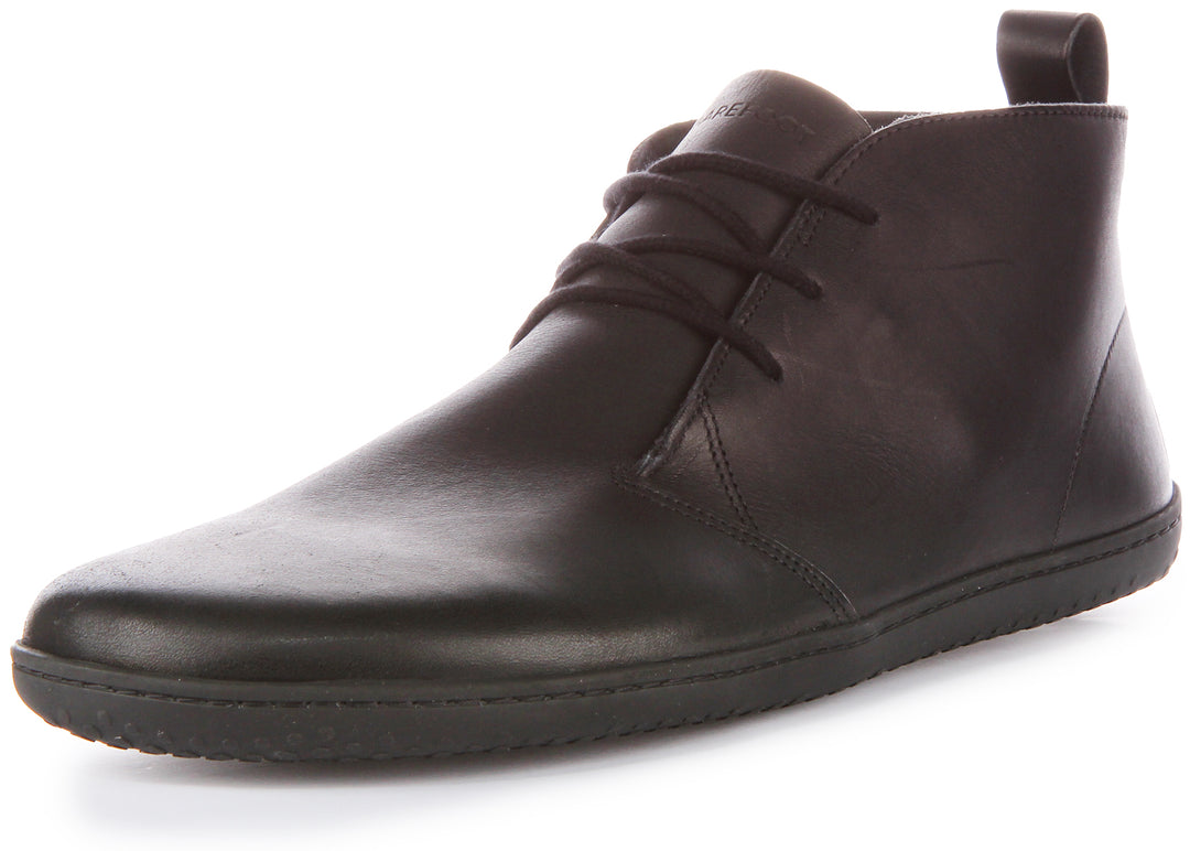 Vivobarefoot Gobi III Herren Schnürung Leder Stiefelette Schwarz Weiß