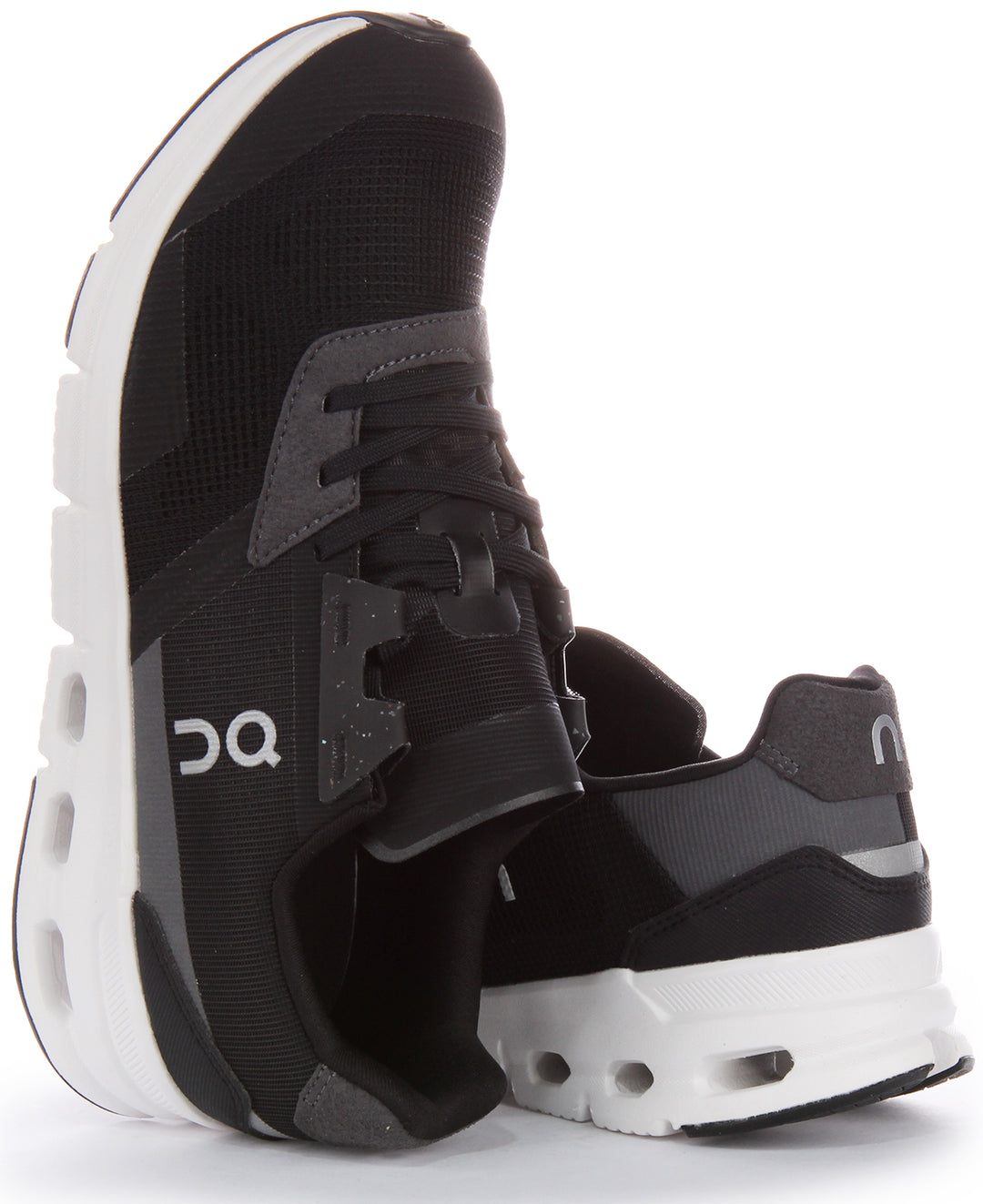 On Running Cloudrift Zapatillas con cordones de malla para hombre en negro blanco