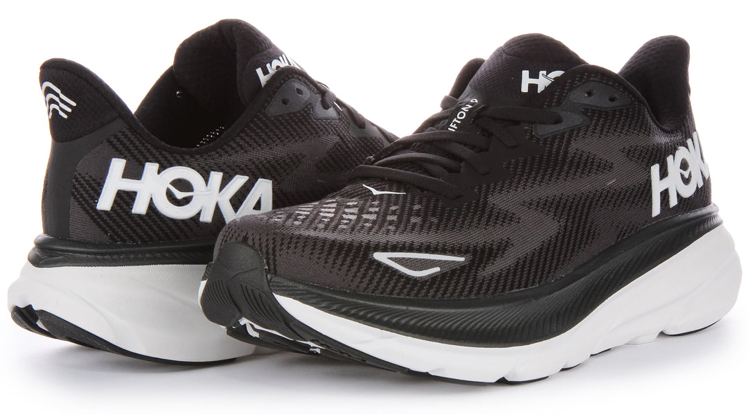Hoka M Clifton 9 In Black White For Men