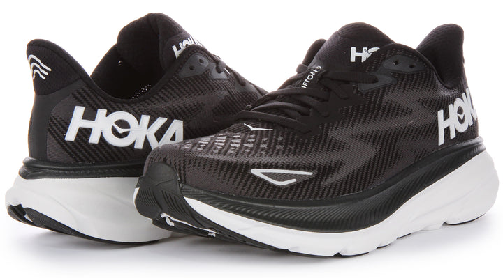 Hoka M Clifton 9 In Black White For Men