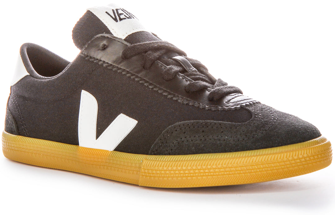 Suede Black Veja Womens Trainers Veja Volley In Black White For