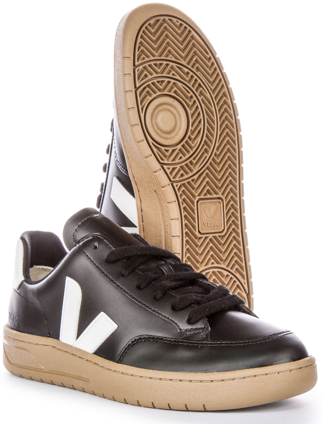 Veja V12 Baskets Homme Veja Veja V-12 Leather In Black White For