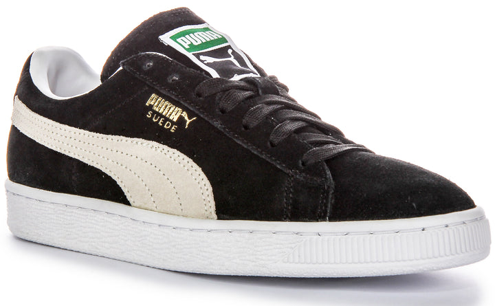 Puma Suede Classic+ Iconic Timeless Herren Suede Ledersneaker in Schwarz Weiß