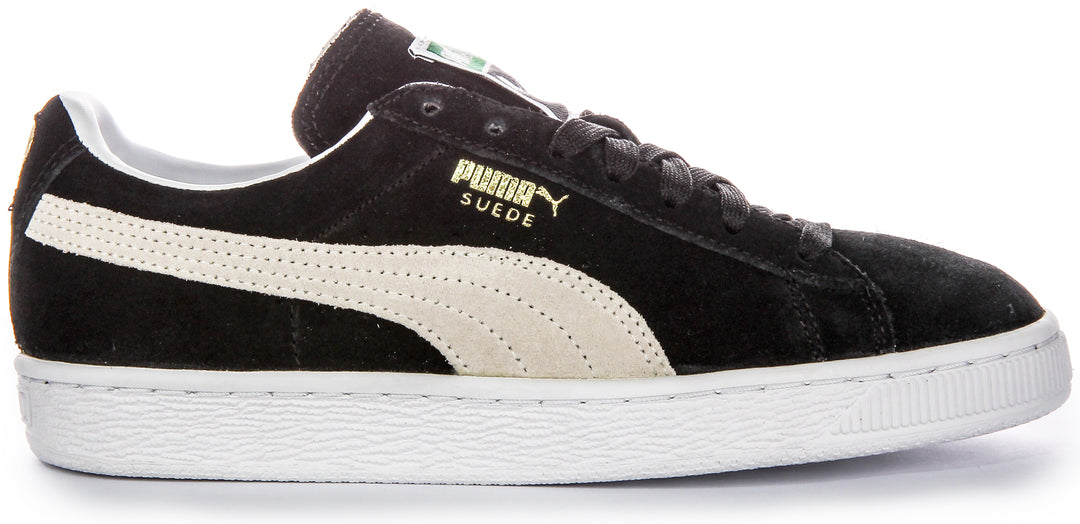 Puma Suede Classic+ Iconic Timeless Zapatillas de ante y cuero para hombre en negro blanco