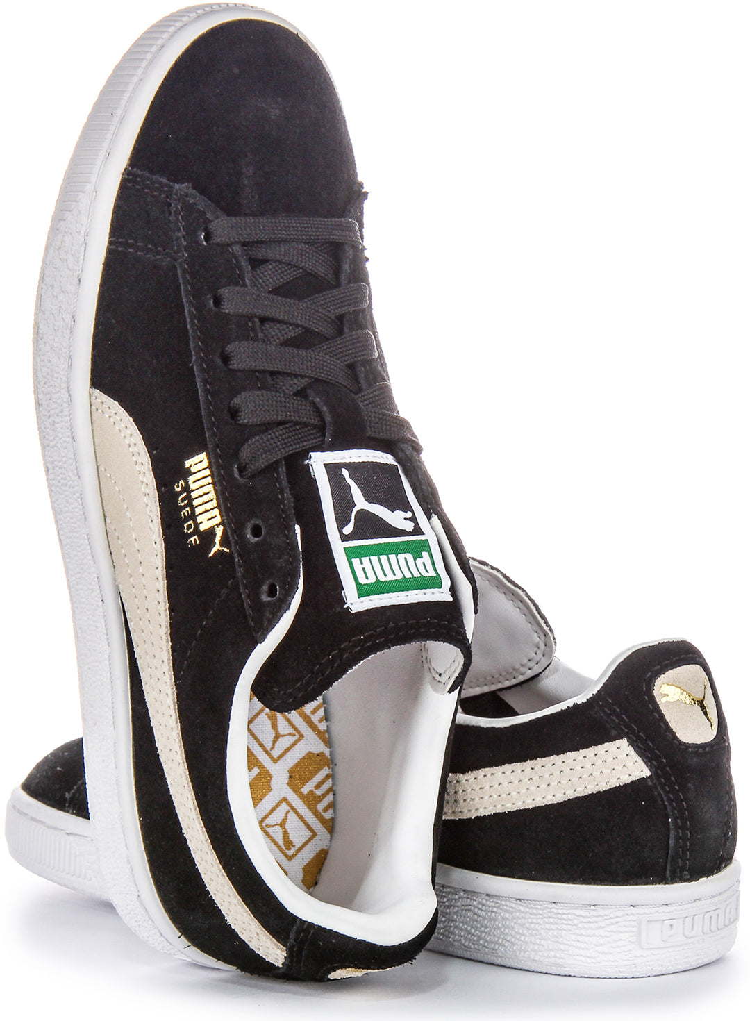 Puma Suede Classic+ Iconic Timeless Baskets en cuir suédé pour hommes noir blanc