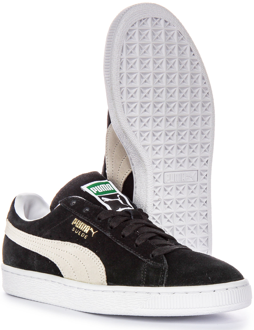 Puma Suede Classic+ Iconic Timeless Baskets en cuir suédé pour hommes noir blanc