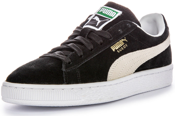 Puma Suede Classic+ Iconic Timeless Baskets en cuir suédé pour hommes noir blanc