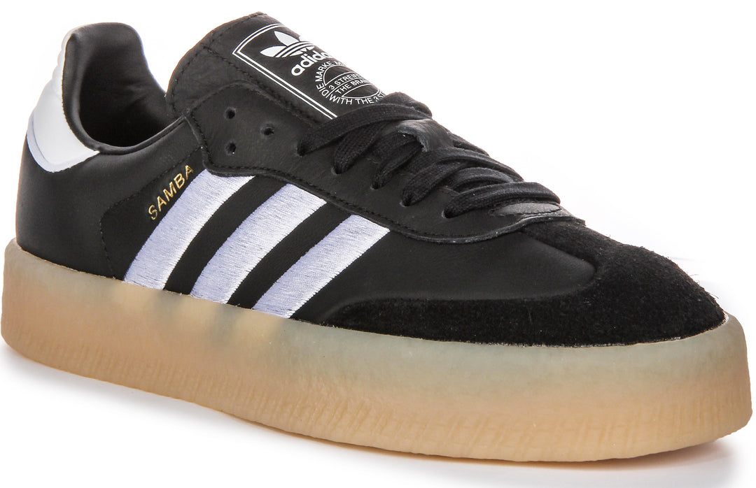 Adidas Sambae In Black White For Women Platform Trainers