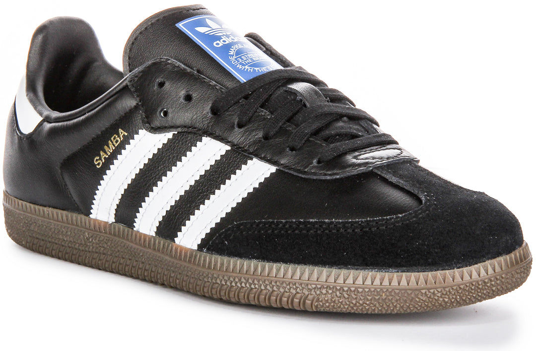 Adidas Samba Og In Black White For Youth | 3 Stripes 60s Retro Trainer 4feetshoes Adidas Samba Og In Black White For Youth | 3 Stripes 60s Retro Trainer 4feetshoes