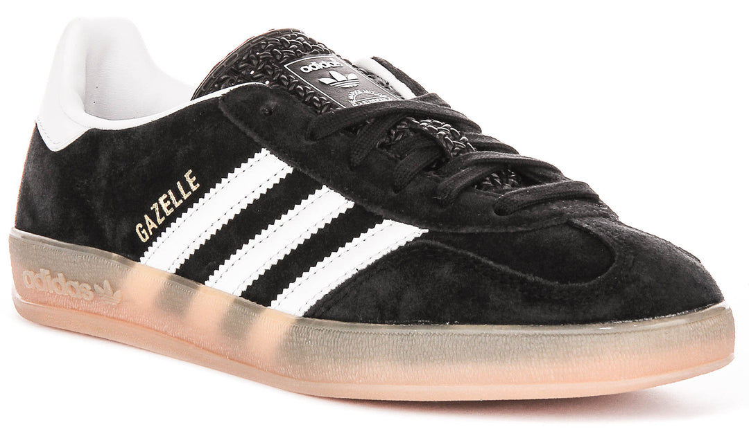 Black Leather Gazelles Gum Sole Adidas Gazelle Indoor Black White