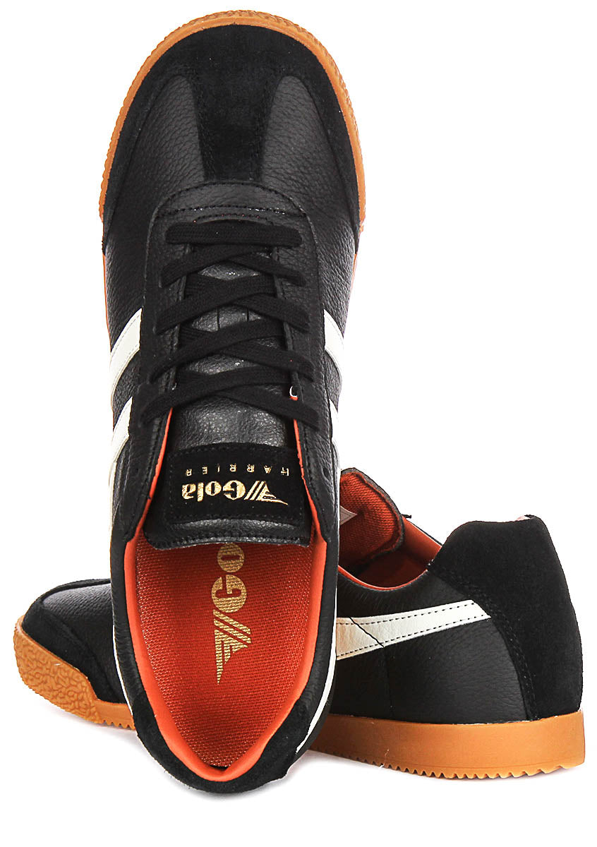 Gola Classics Harrier Leather In Black White For Men