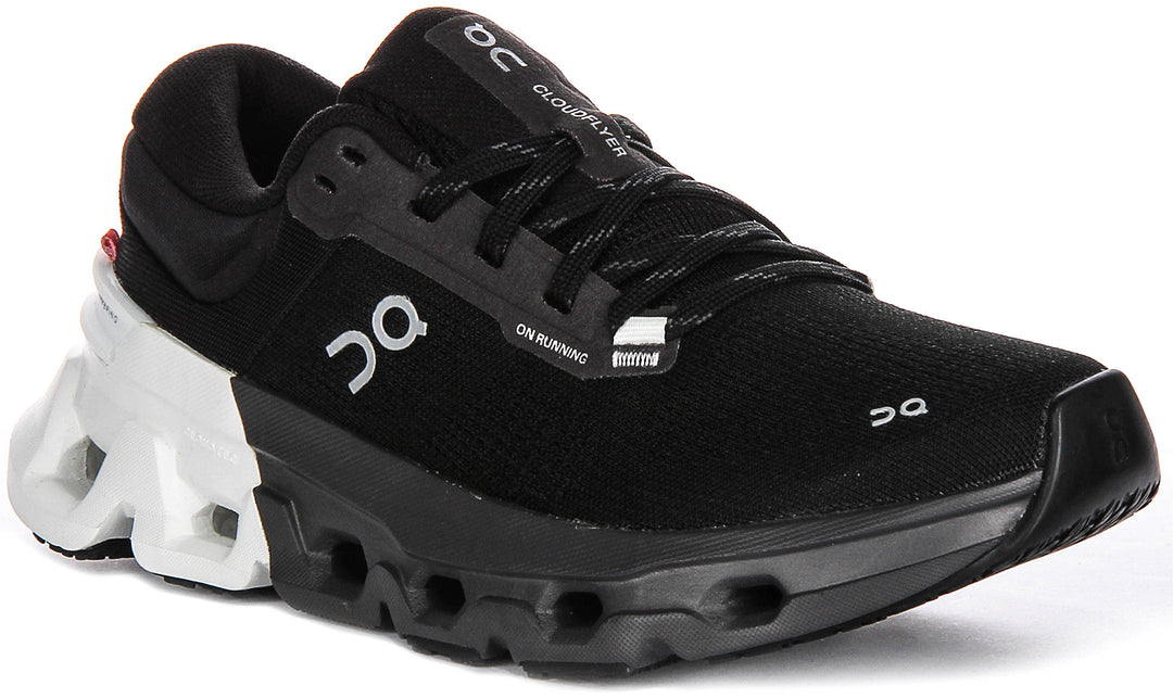 On Running Cloudflyer Black White For Women Lace up Trainers