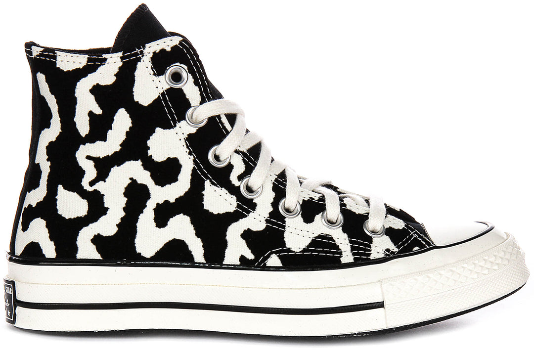 Converse A12350C Chuck 70 Leopard Remix Hi Black White Trainer