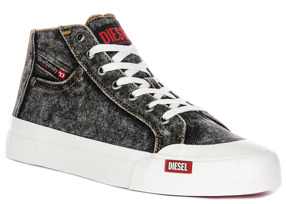 Athos Slip On Denim Diesel S Athos Mid In Black White For Men