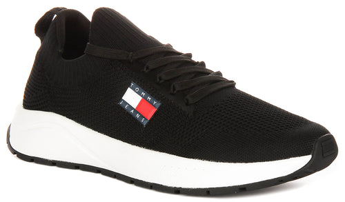 Tommy Hilfiger Runner Knit In Black White For Men