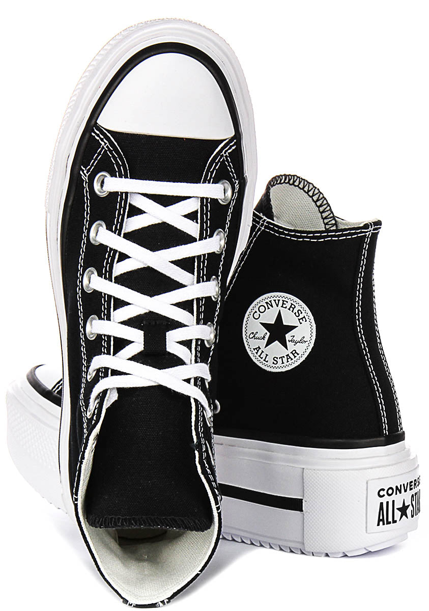 Converse All star Lift Double Stack A12975C In Black White