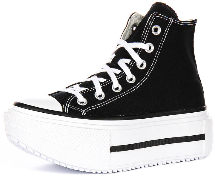 Converse All star Lift Double Stack A12975C In Black White