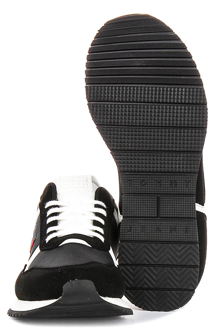 Tommy Casual Runner In Black White For Men