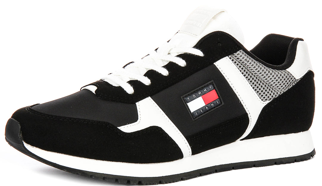 Tommy Casual Runner In Black White For Men