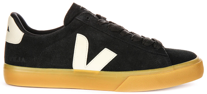 Veja Campo Suede Leather In Black White For Men