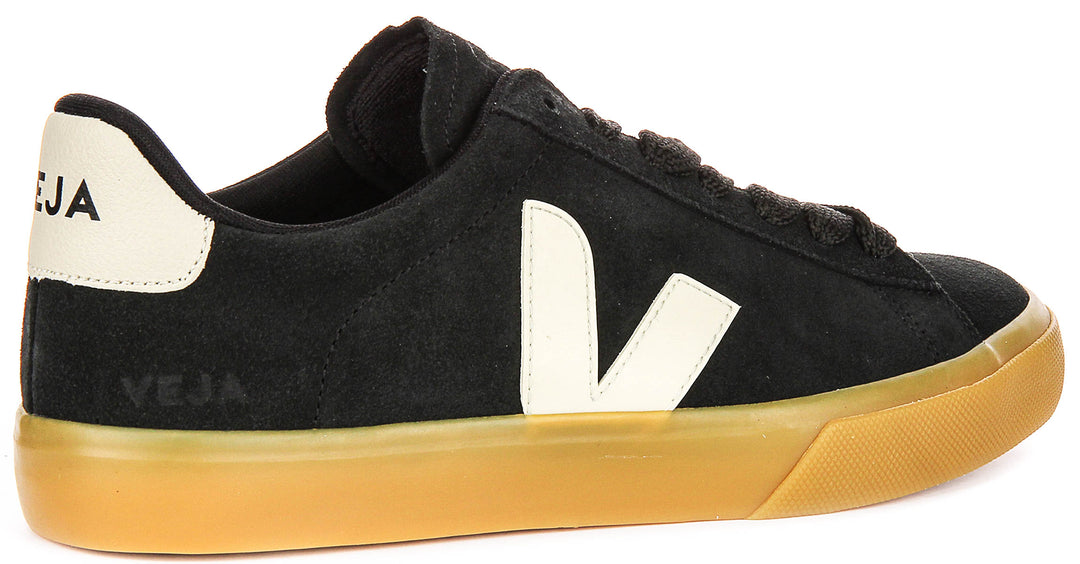 Veja Campo Suede Leather In Black White For Men