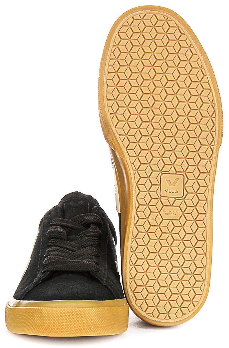 Veja Campo Suede Leather In Black White For Men