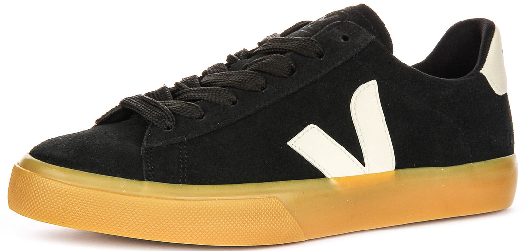 Veja Campo Suede Leather In Black White For Men