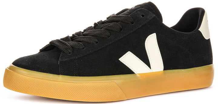 Veja Campo Suede Leather In Black White For Men
